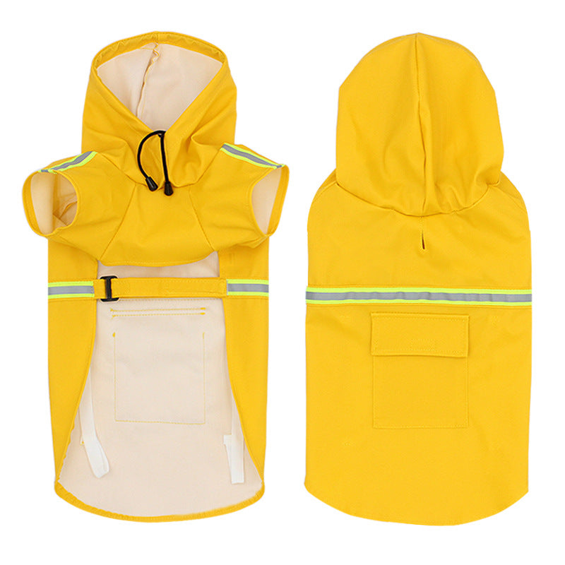 SunsOut Specialized Dog Raincoat with Reflective Strips ( yellow)