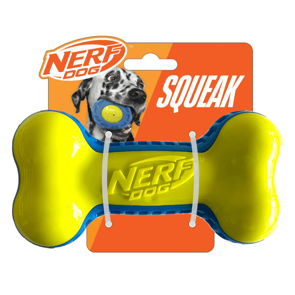 Nerf dog squeak bone shaped toy