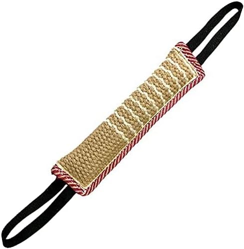 Dog Tug Toy | with 2 Handles Jute Pillow Pull Toy , Perfect for Tug of War, Puppy Training Interactive Play, Bite Training Toys for Medium to Large Dog