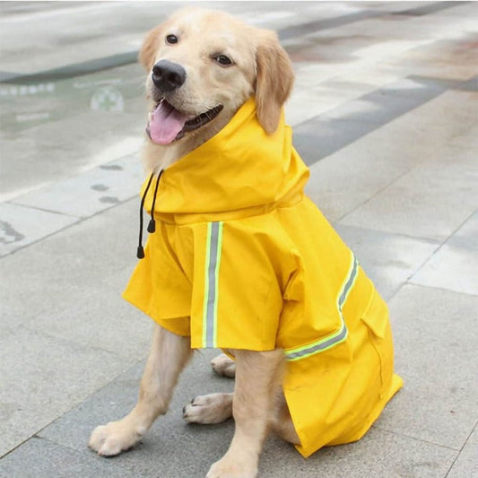 SunsOut Specialized Dog Raincoat with Reflective Strips ( yellow)