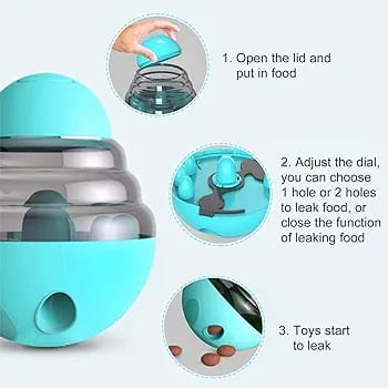 Dog Tumbler Interactive Treat Ball, Slow Food Dispensing Toy, Perfect Dog Gift for Large Or Small Dogs
