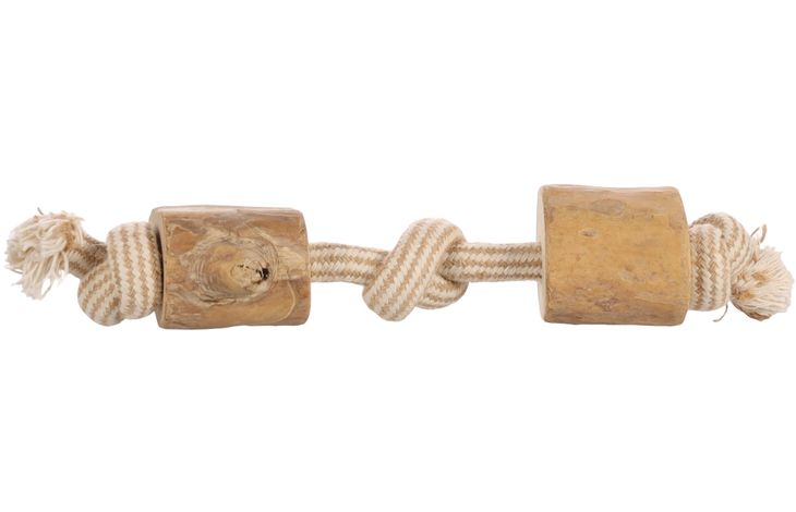 Toy Cord with 3 knots with bloc(s) Light brown