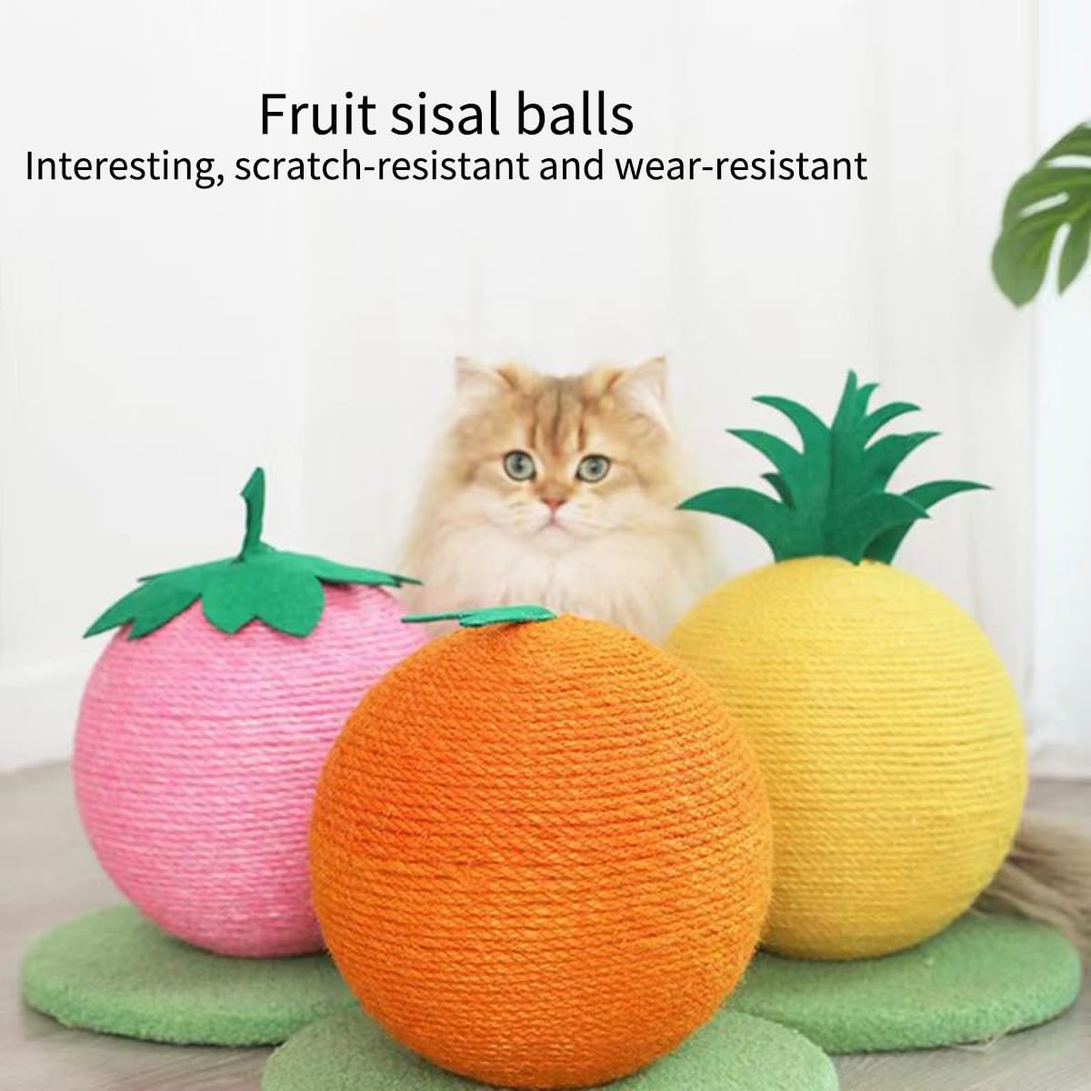 Scratching Posts for Indoor Cats Cat Scratching Ball Fruit-shaped Nature Sisal Cat Scratcher for
