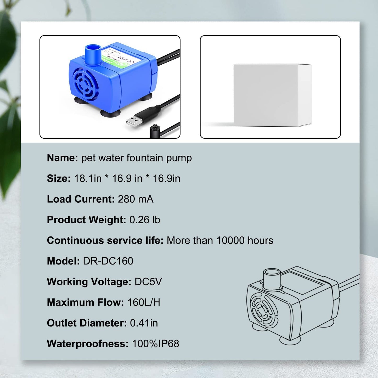 Cat Water Fountain Pump