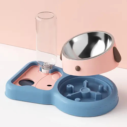New 2026 Slow Feeder Dog Bowls,3 in 1 Cat Dog Tilted Food and Water Bowl