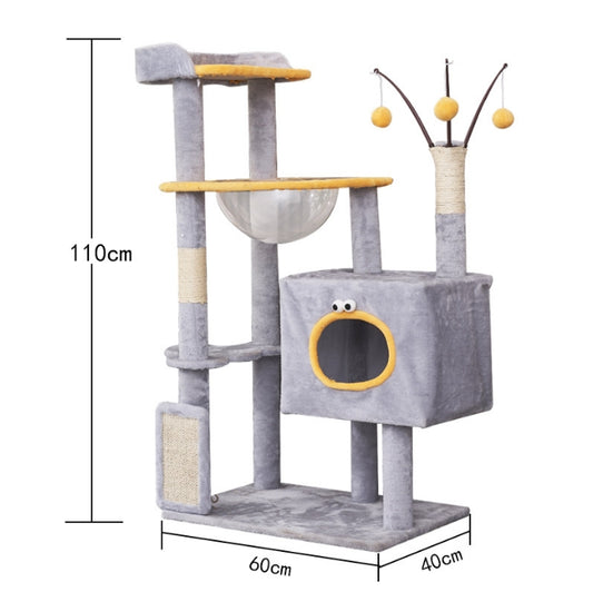 Wooden large sisal rope scratching board tall climbing cat tree tower 110cm