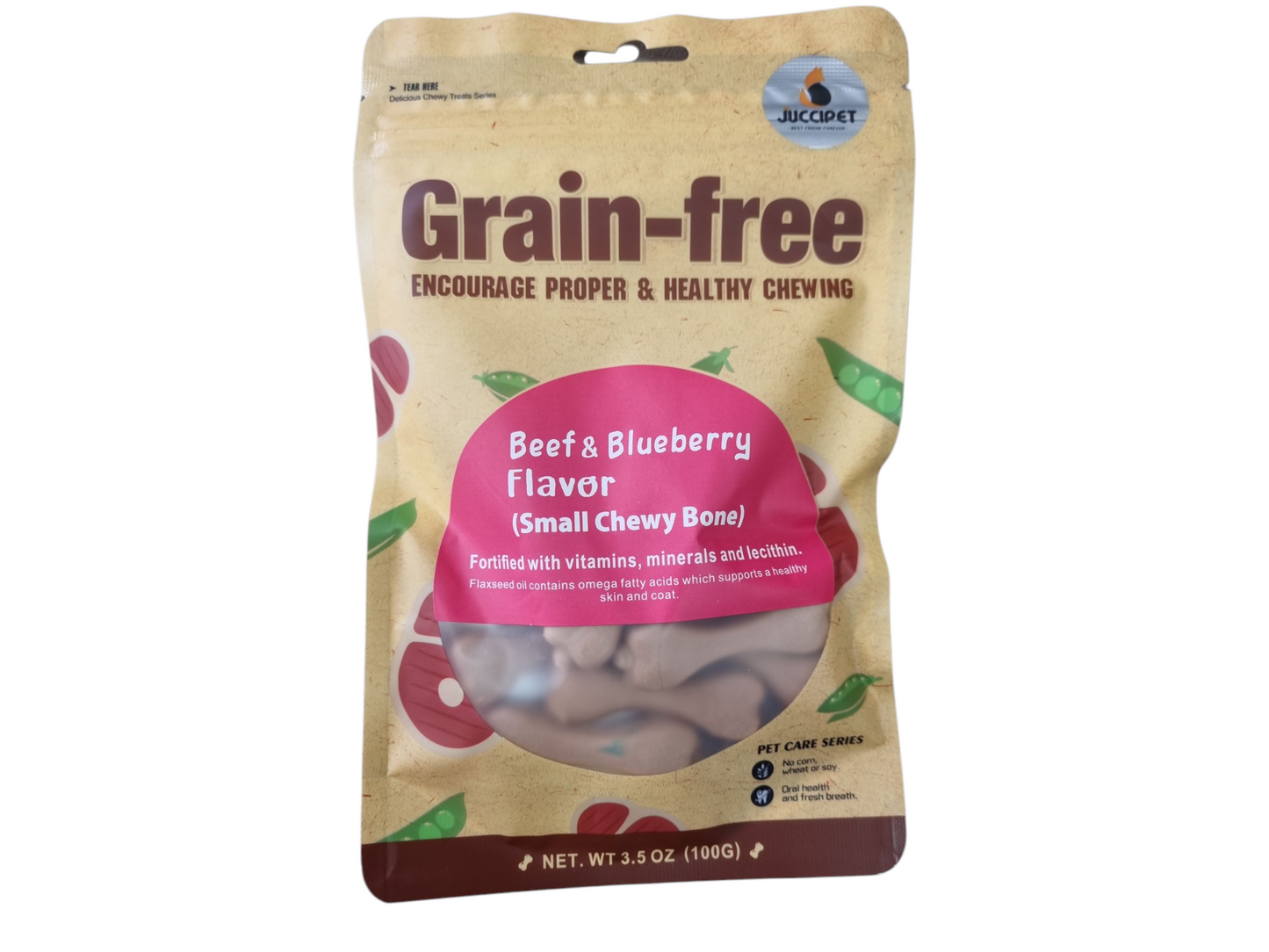 Beef& bleuberry grain free dog treat 100g