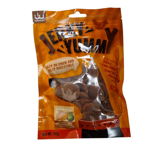 Jerky yummy chicken with carrot& cabbage 100g