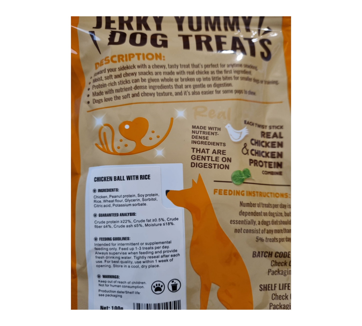 Dog treat chicken& rice ball 100g