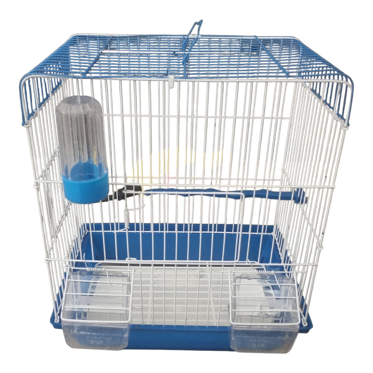 Bird Cage with 2 Feeders & Water Bottle – Blue & White