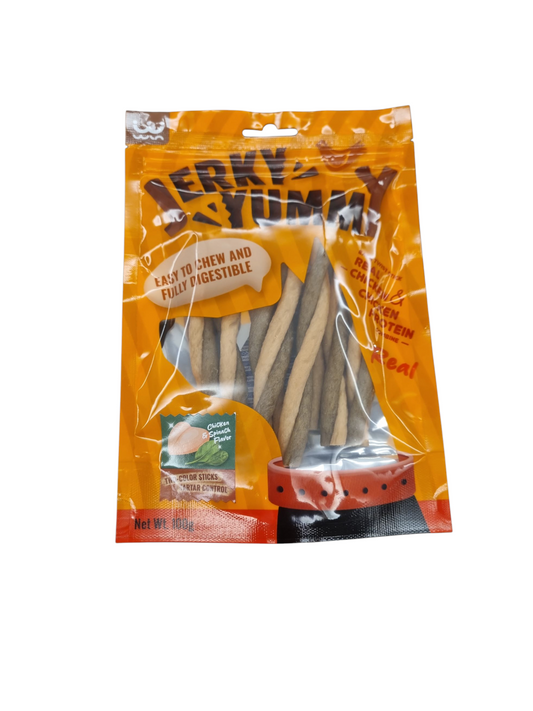 Jerky yummy dog treat: chicken & spinach ( 100g)