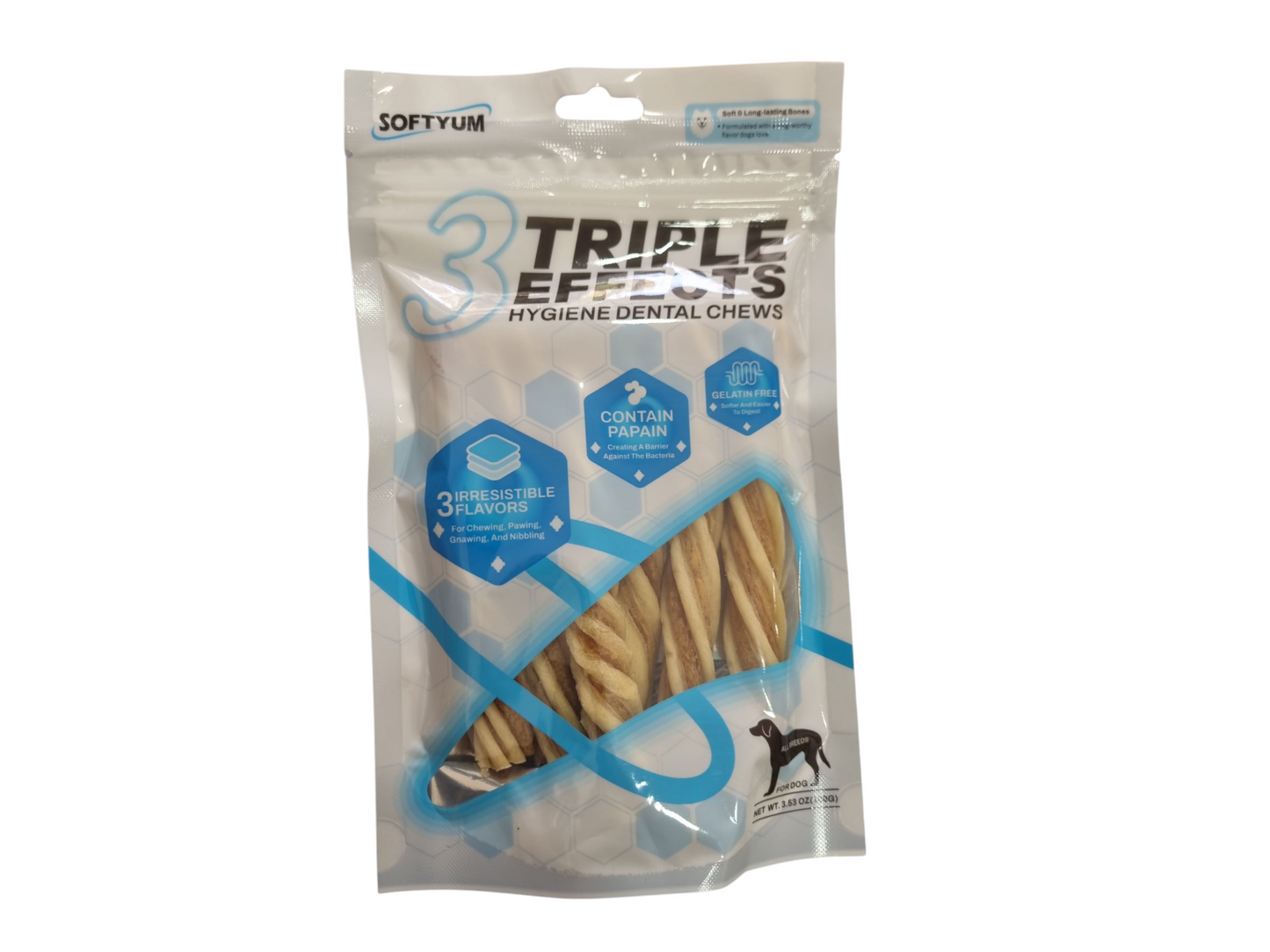 3 Triple effects hygiene dental chews 100g