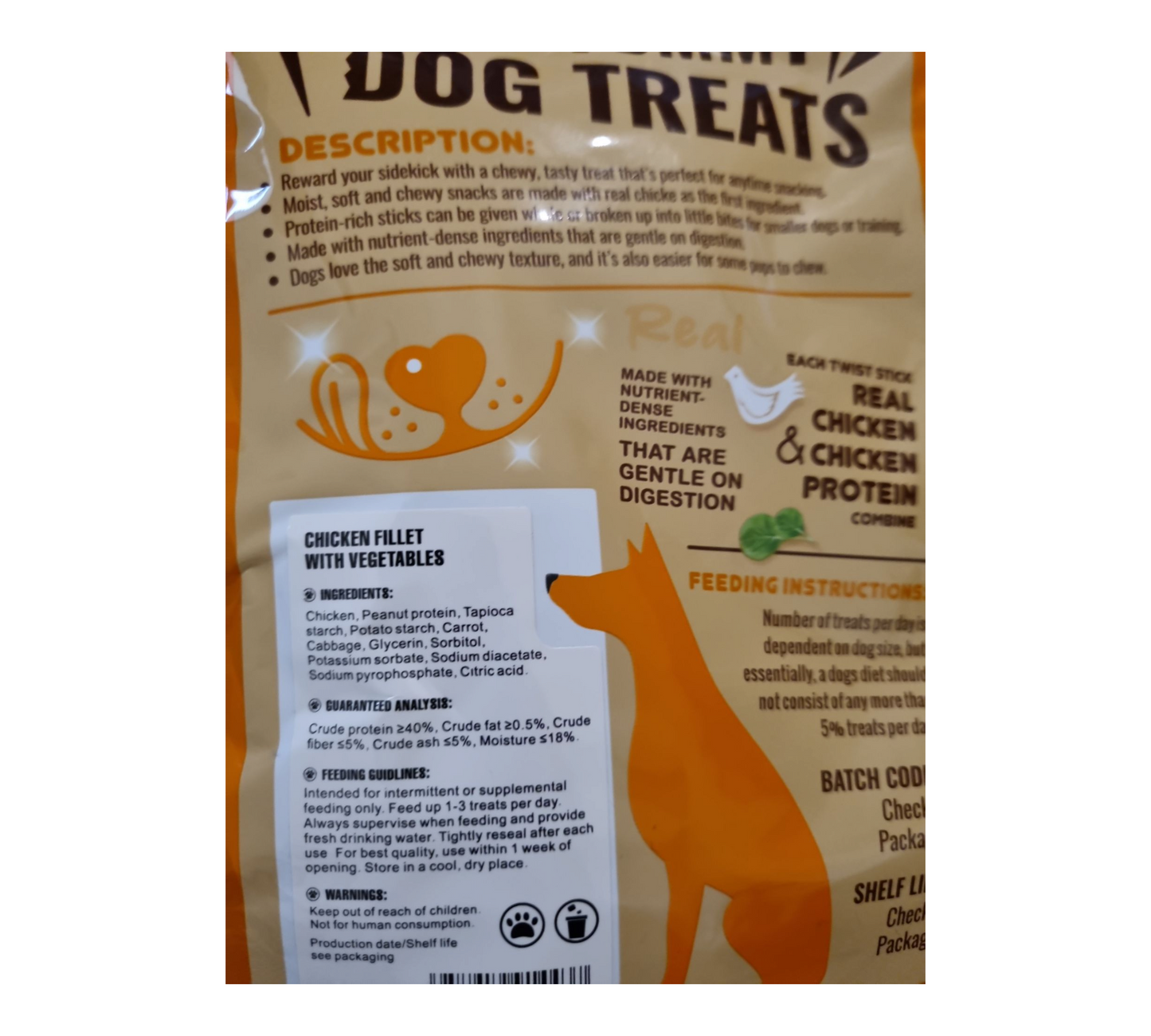 Dog treat chicken ,carrot & cabbage 100g