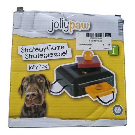 Gamble Box Dog Enrichment Toy, Beginner Level 1 Dog Puzzle, Interactive Treat Game