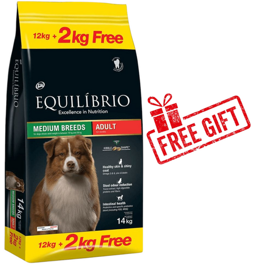Equilibrio Dog Medium breed 12kg+2kg free