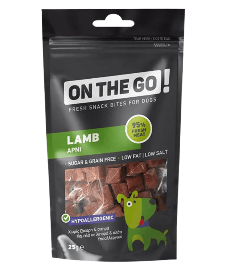 On The Go! Monoprotein Dog Treats – Lamb - High-Protein, Sugar-Free, Perfect for Training & Rewards – 25g