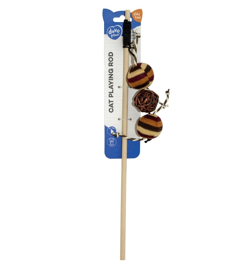 Playing rod Knitted balls 24x4x3cm brown