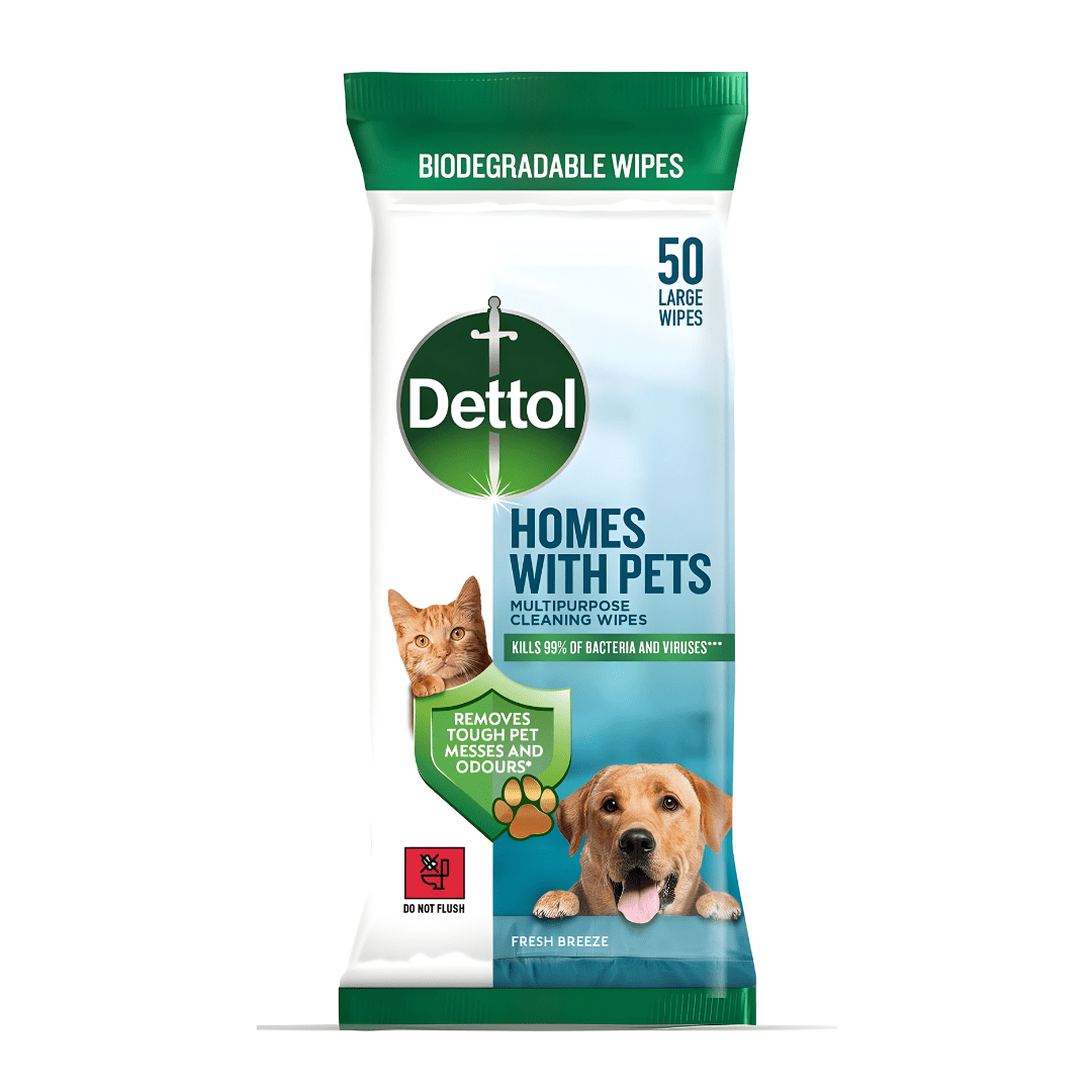 Dettol   Homes   with   Pets   Wipes   –   50 pcs