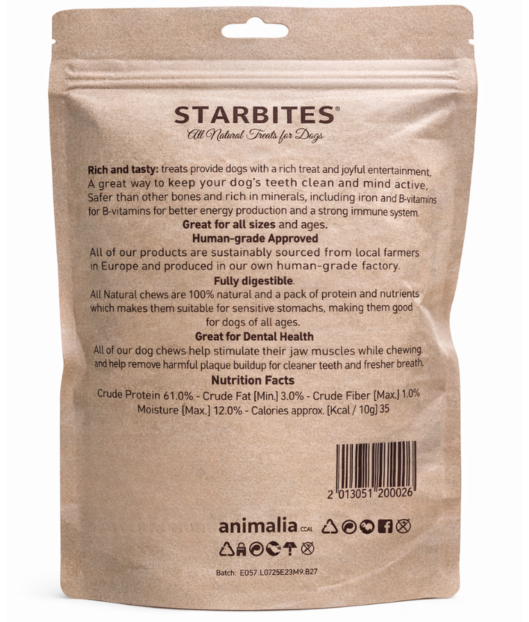 All Natural - Chicken Gizzards - Starbites Dog Chews , Grain-Free, Air-Dried 50g