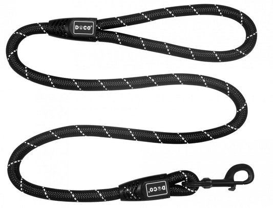 DOCO Reflective Rope Leash Black 150cm