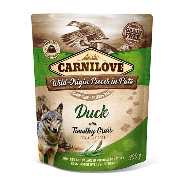 Duck with Timothy Grass Wet Dog Food 300g