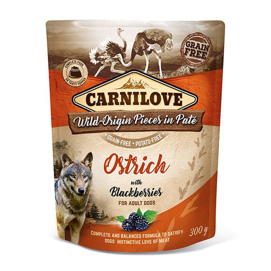 Ostrich with Blackberries Wet Dog Food 300g