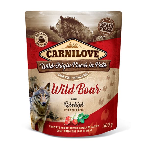 Wild Boar with Rosehips Wet Dog Food 300g