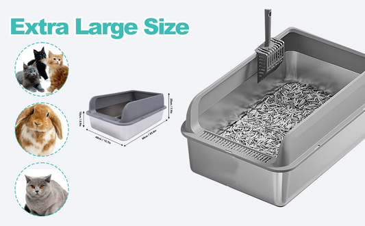 Extra large Stainless steel lid cat litter box