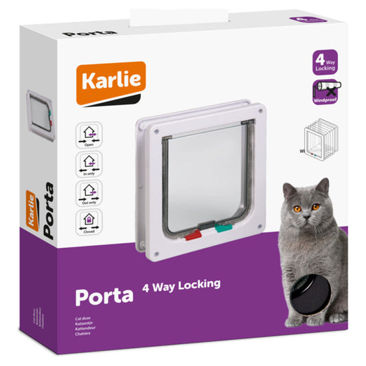 Karlie Flamingo Cat Door 4-Wege Big Cats Braun, New