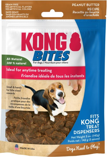 KONG Bites Gâteries pour chiens au beurre de cacahuète sans céréales 142 g