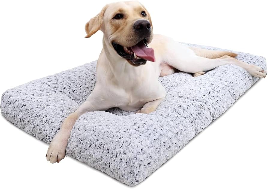 Deluxe Plush Comfy Kennel Pad, Anti-Slip Bottom,Deep Sleeping Mat for Medium Dogs,Machine Washable for Easy Cleaning