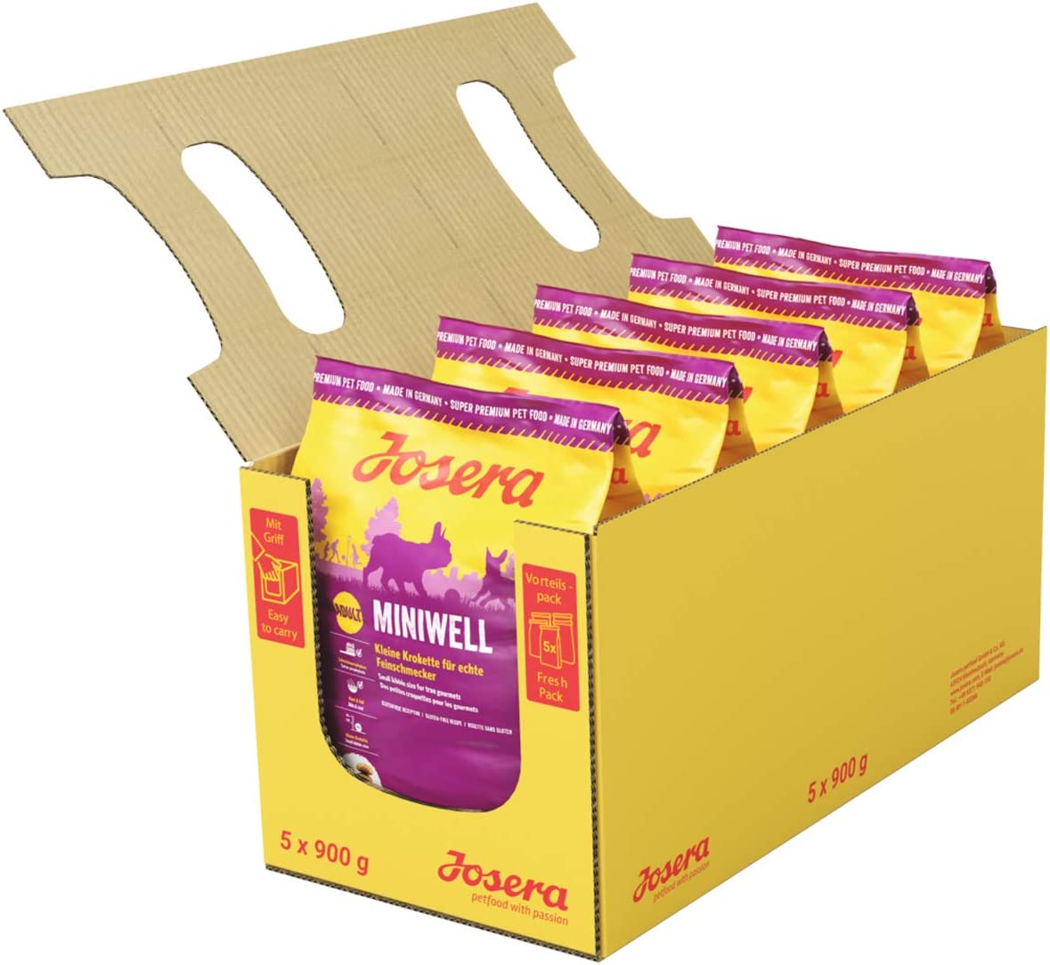 JOSERA Miniwell (5 x 900g )for Small Adult Dogs Pack of 5 ( 4.5kg)