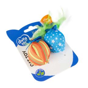 Cat toy - catnip balls with feather