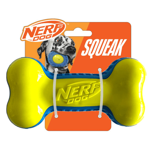 Nerf dog squeak bone shaped toy