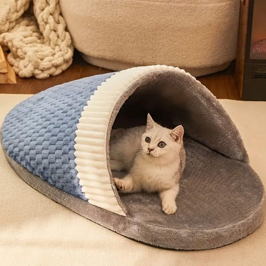 Viral winter Slipper Shape Cozy Covered Pet Bed ( dogs and cat)