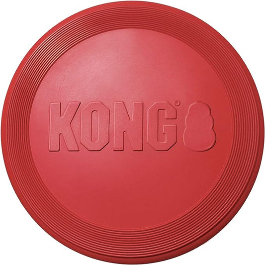 KONG Flyer - Tough Dog Toy - Durable Rubber Flying Disc Dog Toy - Outdoor Dog Toy for Fetch - Dog Chase To