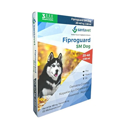Santavet Fiproguad SM “Medicine against fleas, ticks” for Dogs from 20 kg to 40 kg ( sold by 1 pipette)