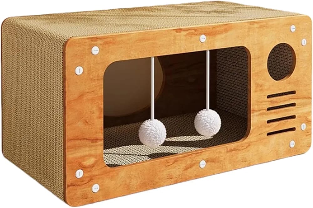 Cat Scratching Board Cat Bed Lounge Kitties Play Rest Area Large Space 2-In-1 Design Cardboard for Indoor Felines