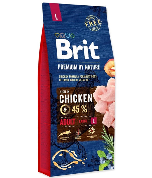 Brit Premium - Adulte Grande Race Au Poulet 15kg 