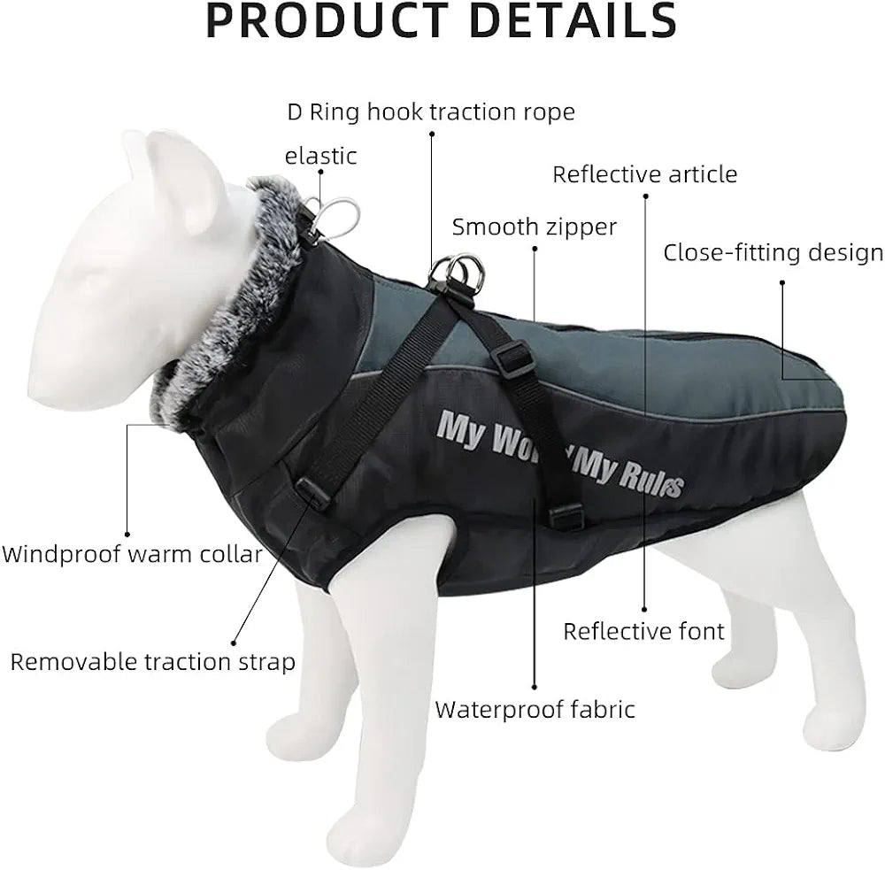 Dog Winter Jackets Reflective Waterproof Cold Weather Coats Wind Protection Warm jacket