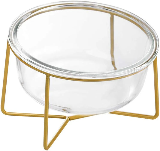 Glass Cat / dog bowls Elevated Tilted