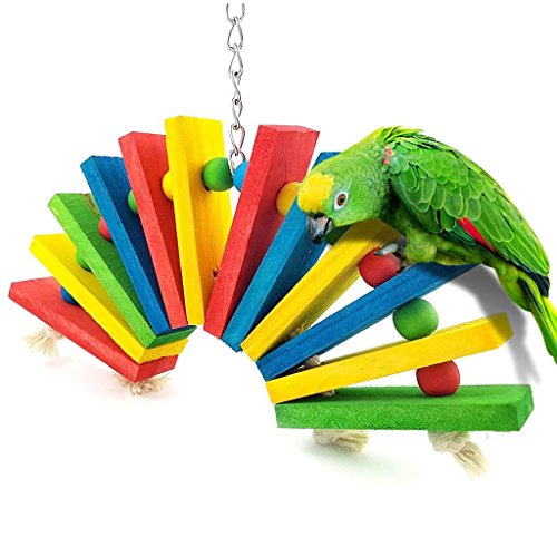 Wooden Rainbow Bird Toy