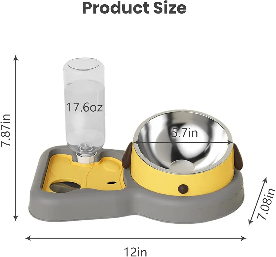 New 2026 Slow Feeder Dog Bowls,3 in 1 Cat Dog Tilted Food and Water Bowl
