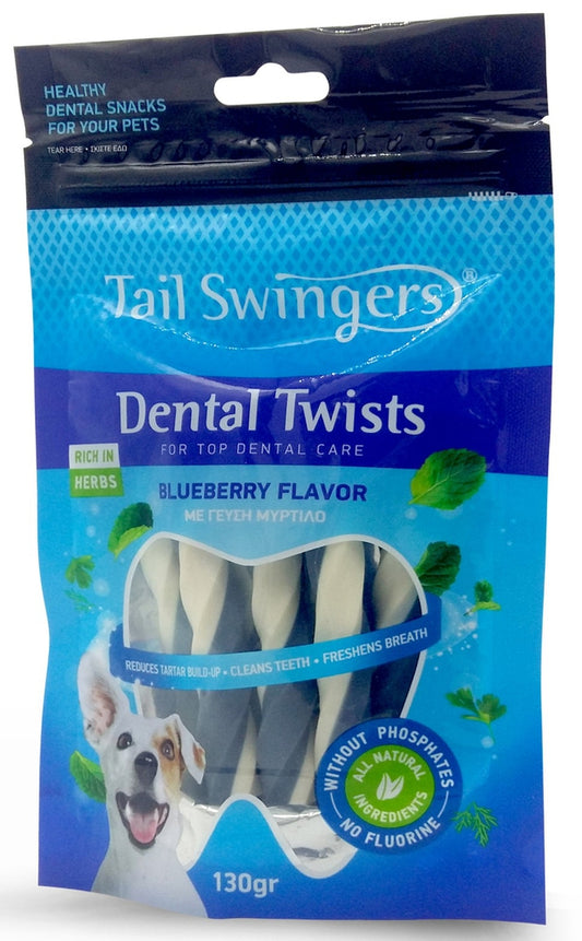Tail Swingers Dental Twist Roll Blueberry Flavor 130g