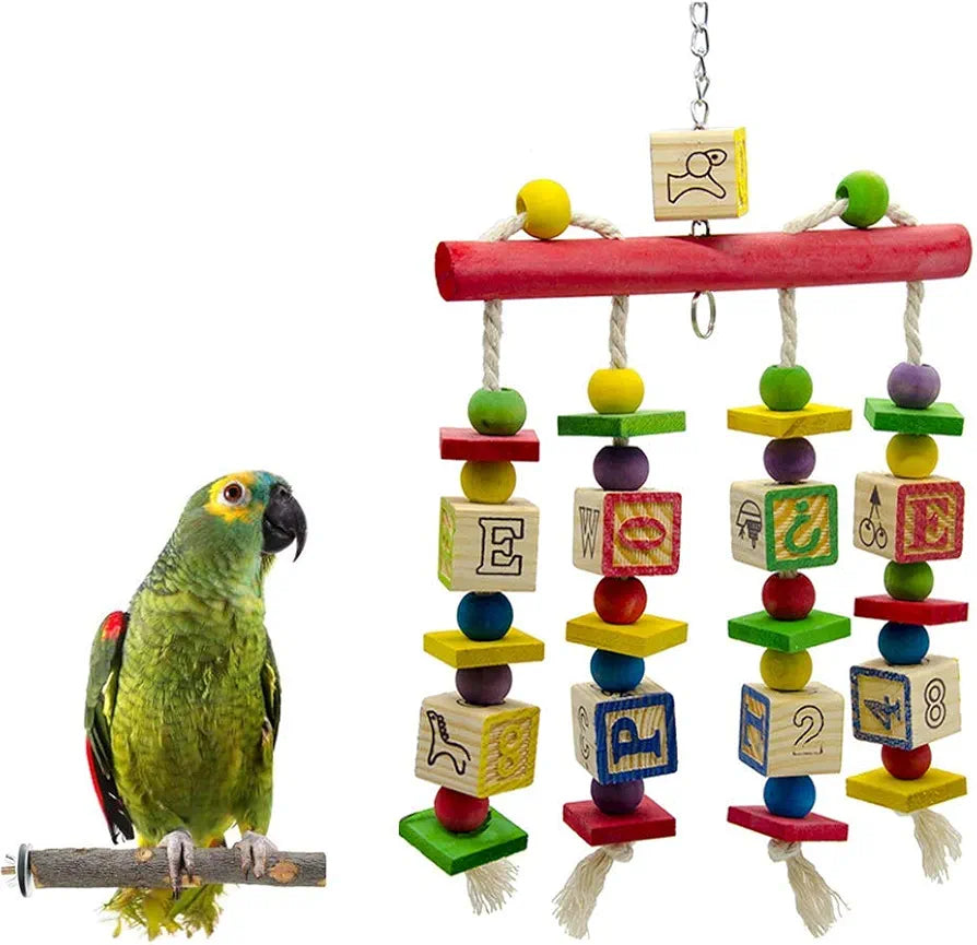 Toy fpr parrots, toys for birds, small parrot chew toys, gulf bangs, nymfensites, finches, macaws, love birds