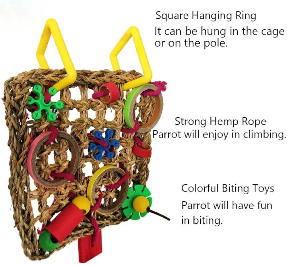 Bird Toys Bird Climbing Net Woven Seagrass