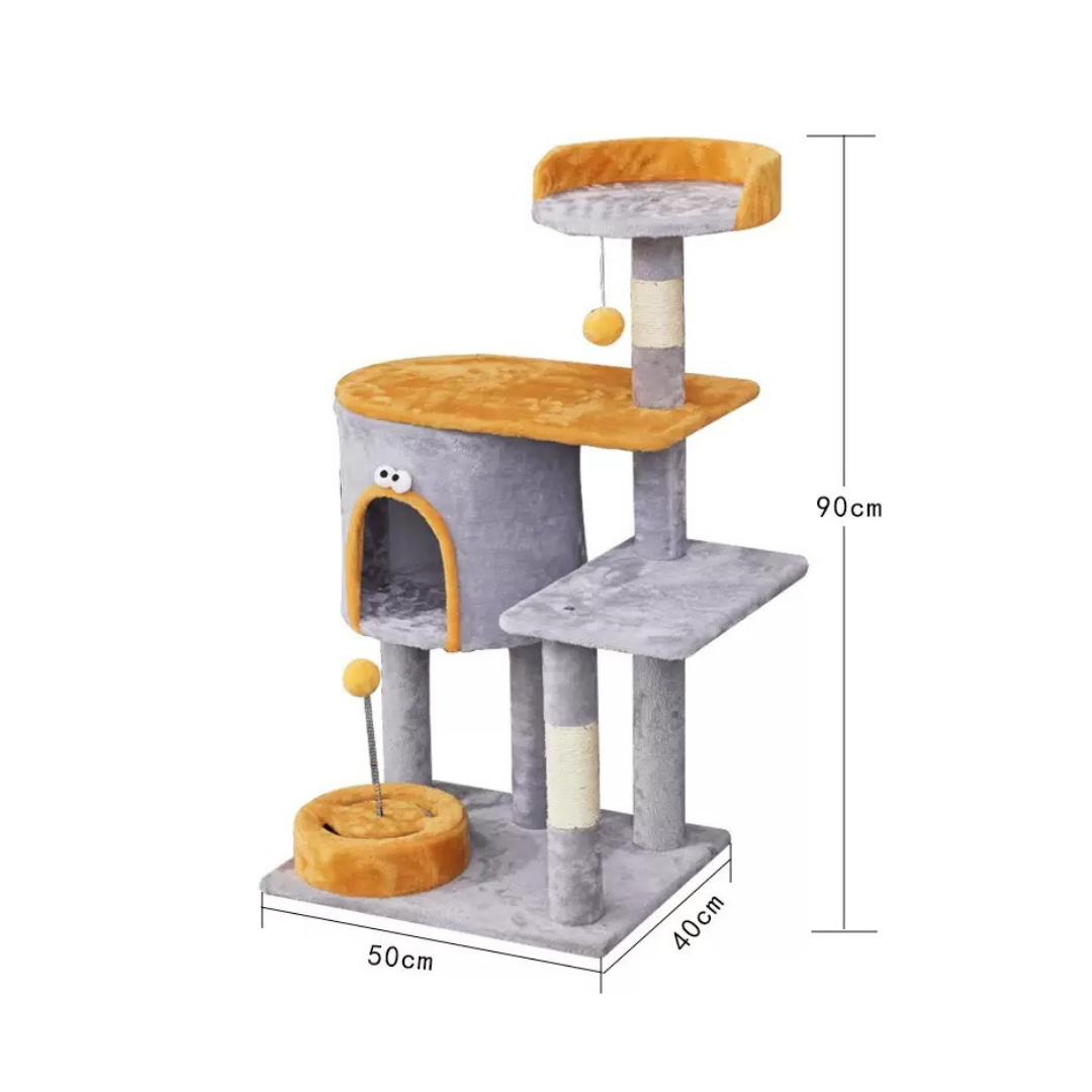 Gray White Cat Climbing Tree 50*40*90