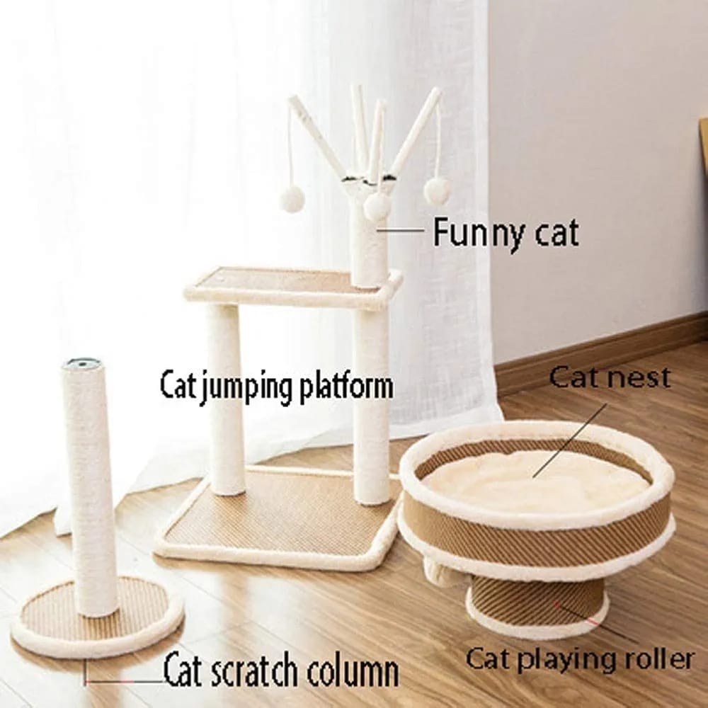 Cat Tower Condo Cat Tree Cat Litter Cat Scratching Board Jumping Platform Villa Cat Climbing Frame