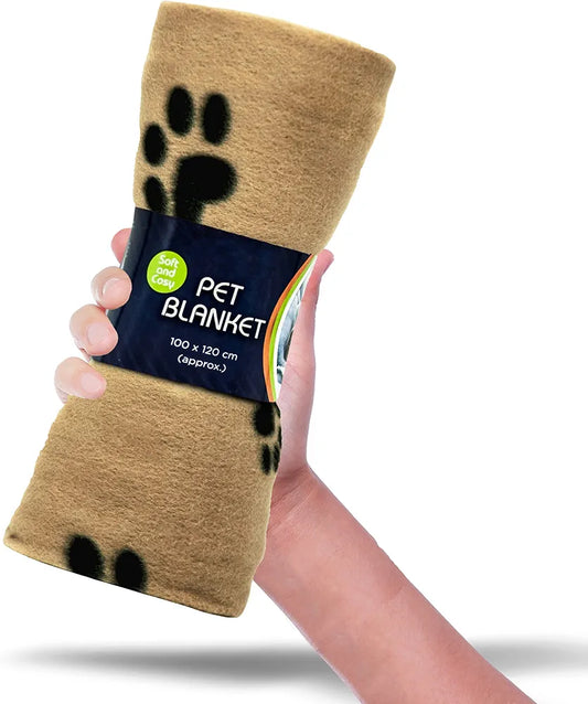 Soft Warm Dog Fleece Animal Pet Blankets with Paw Prints – Cat, Puppy &amp; Dog Blankets Washable Bed Travel&nbsp;