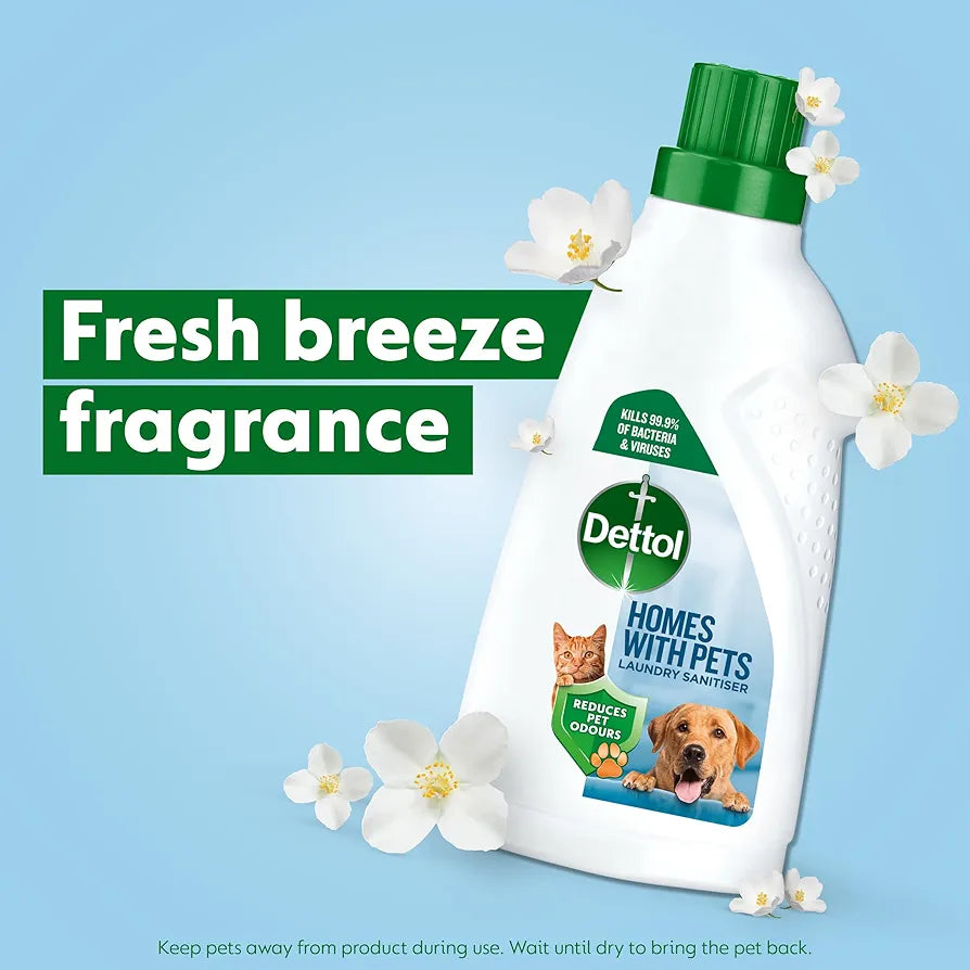 Dettol Laundry Sanitiser, Homes with pets, Fresh Breeze 750ml